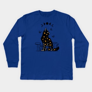 Celestial Cat Kids Long Sleeve T-Shirt